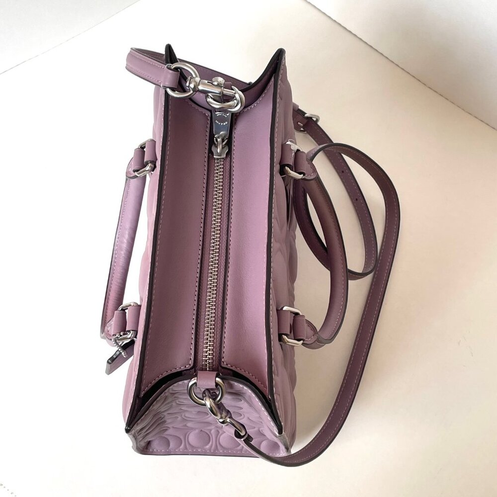 Coach Maggie Small Tote Jasmine Signature Leather Crossbody CY670 Purple - Picture 5 of 10